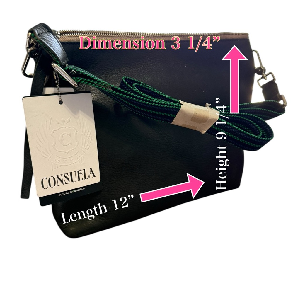 Consuela Black Leather Crossbody - Picture 5 of 9